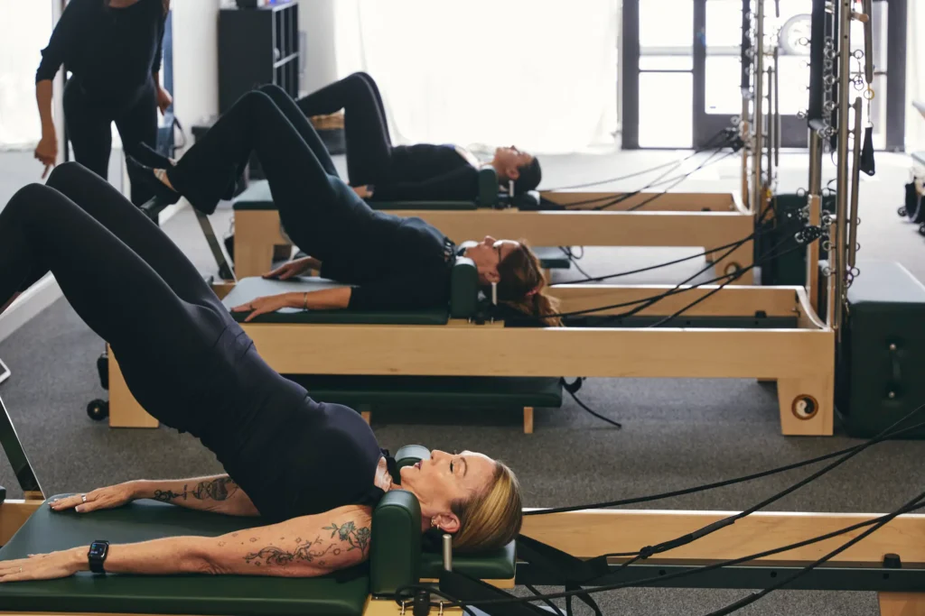 Reformer flow class at Reformed Pilates studio in Martinez